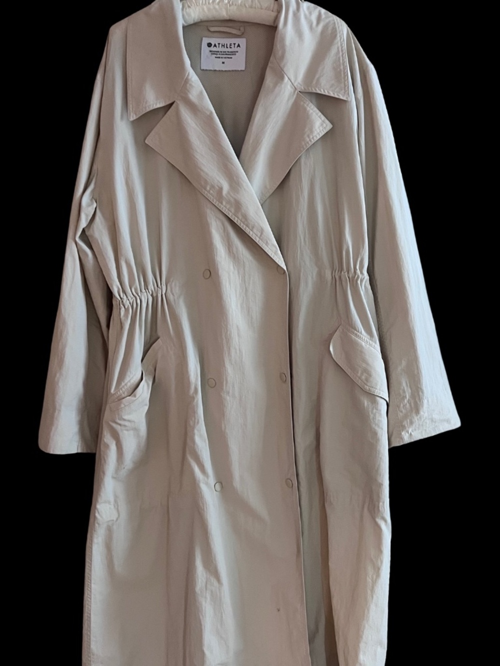 Athleta Luna Trench Coat Tan Size M